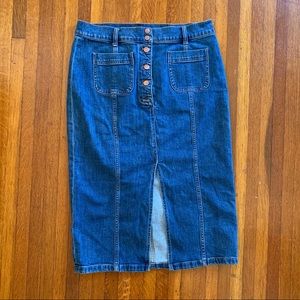 Madewell midi denim skirt
